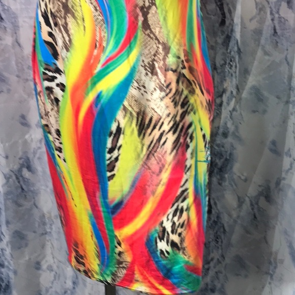 love J t-shirt dress beach tank stretch dress abstract colors XL - Picture 3 of 7